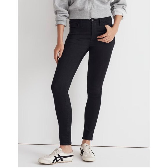 Madewell Tall 9" Mid-Rise Roadtripper Skinny Jeans Women's Size 24T in Black NWT - Picture 1 of 5